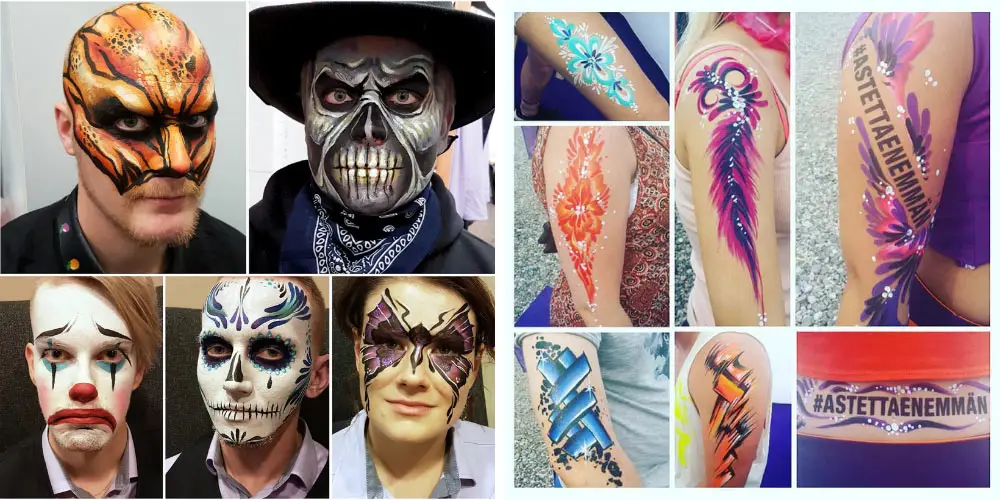 fun face and body paintings for commercial events | Artist Riina Laine