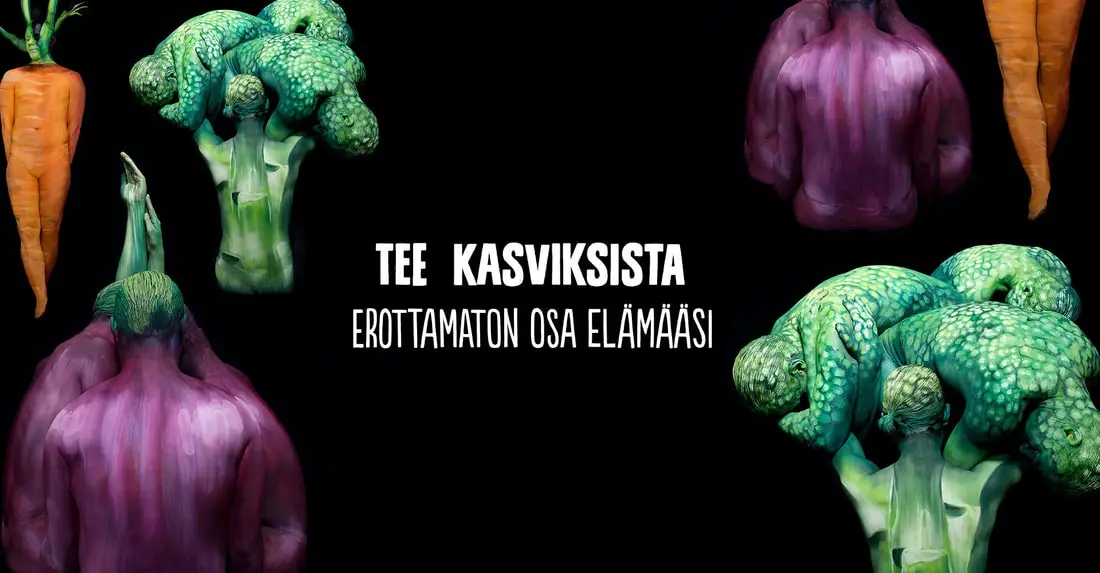 multi-body illusion for a vegetable commercial | Artist Riina Laine | Client: Apetit Oyj